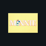 Classic Minnie Name Banner Canvas Print<br><div class="desc">Simple, cheerful, and full of timeless Disney charm, this clean name-style artwork features Minnie Mouse paired with bold lettering for a fun and eye-catching look. The playful pose and bright color palette make it perfect for personalization, whether you’re adding names, dates, or special messages. Ideal for customizable Zazzle products like...</div>