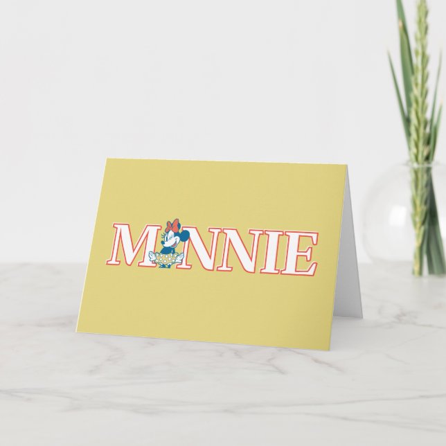 Classic Minnie Name Banner Card (Front)