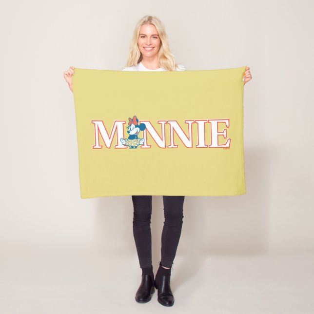 Classic Minnie Name Banner Fleece Blanket (In Situ)
