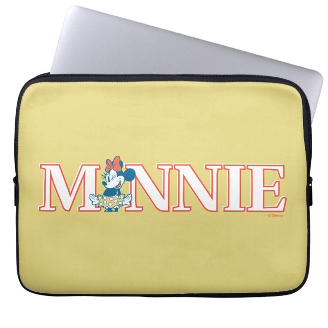 Classic Minnie Name Banner Laptop Sleeve (Front)