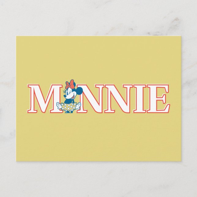 Classic Minnie Name Banner Postcard (Front)