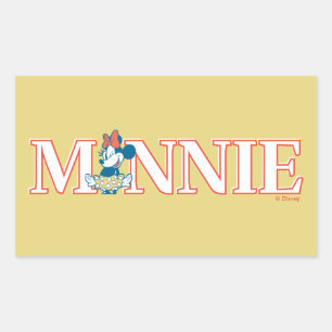 Classic Minnie Name Banner Rectangular Sticker