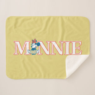 Classic Minnie Name Banner Sherpa Blanket
