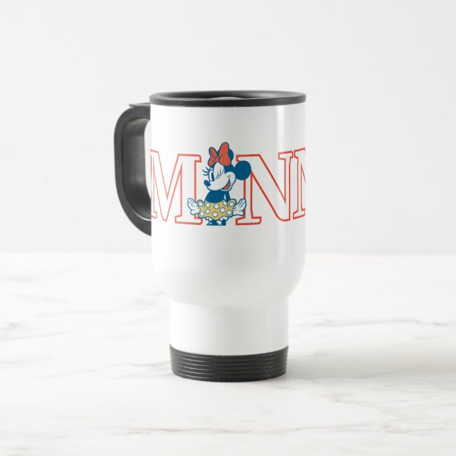 Classic Minnie Name Banner Travel Mug (Front Left)