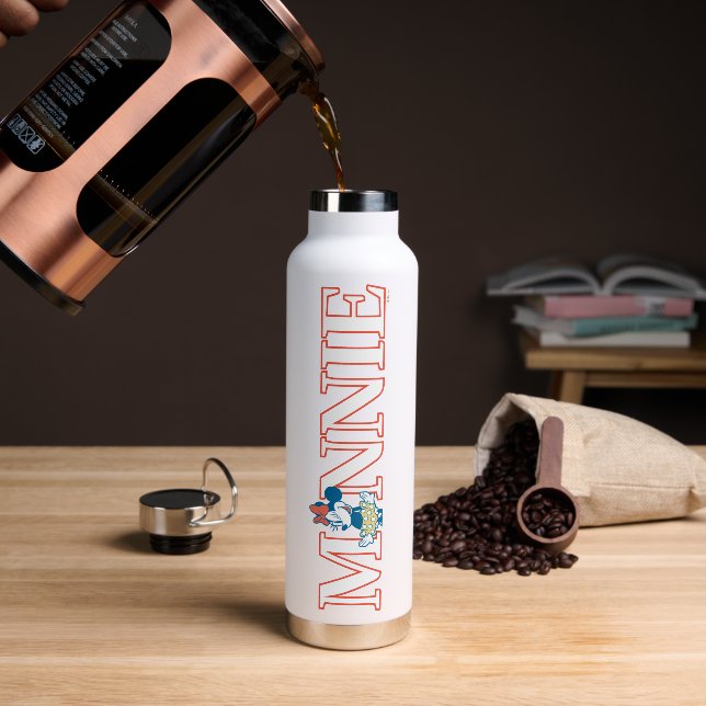 Classic Minnie Name Banner Water Bottle (Coffee)