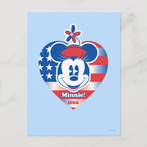 Classic Minnie  Patriotic Postcard