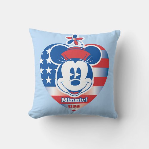 Classic Minnie  Patriotic Throw Pillow