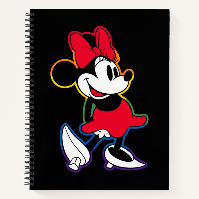 Classic Minnie Rainbow Outline Notebook (Front)