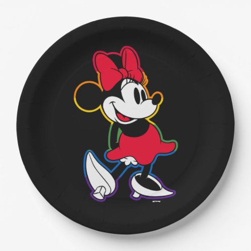 Classic Minnie Rainbow Outline Paper Plates