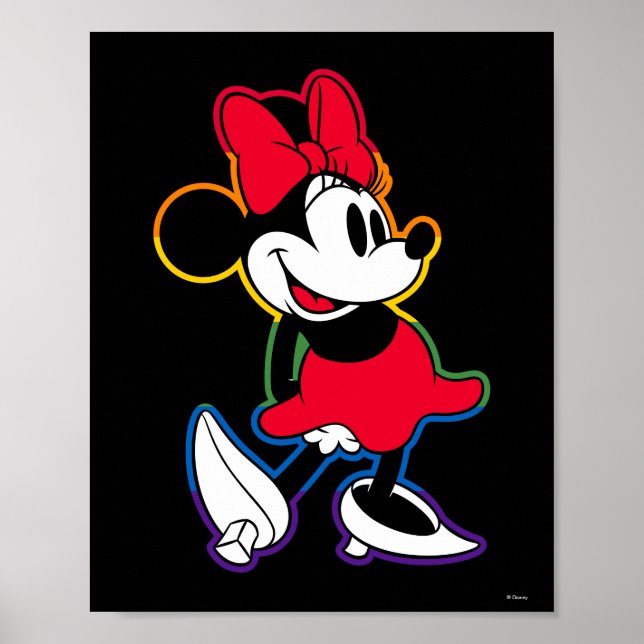 Classic Minnie Rainbow Outline Poster (Front)