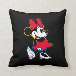 Classic Minnie Rainbow Outline Throw Pillow