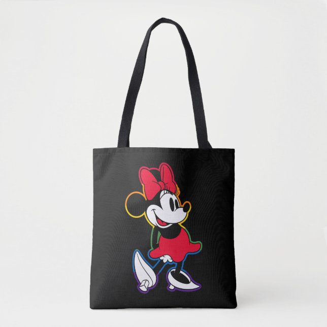 Classic Minnie Rainbow Outline Tote Bag (Front)