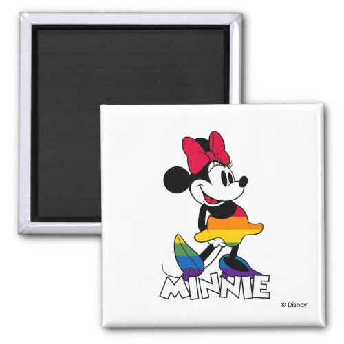 Classic Minnie Rainbow Stripes Magnet