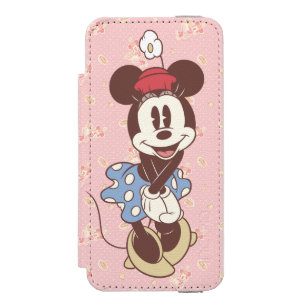 Classic Minnie   Sepia Wallet Case For iPhone SE/5/5s