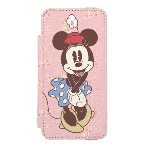 Classic Minnie  Sepia Wallet Case For iPhone SE55s