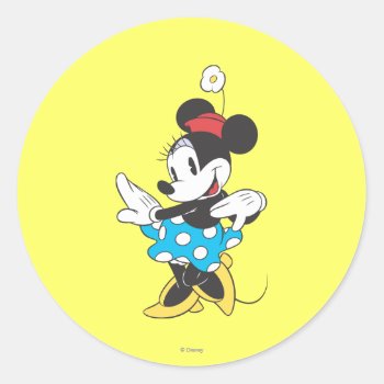 Classic Minnie | Sweet Classic Round Sticker by MickeyAndFriends at Zazzle