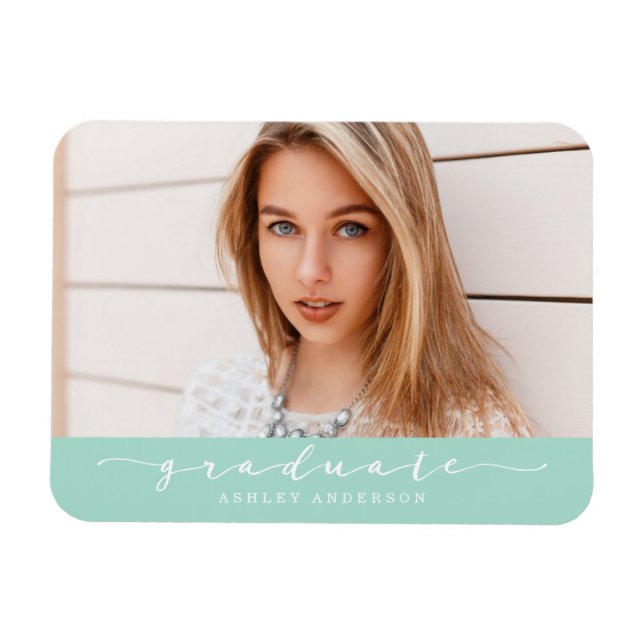 Classic Mint Graduation Photo Magnet (Horizontal)