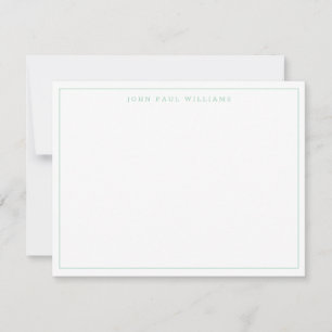Classic Mint Green Modern Professional Thin Border Note Card