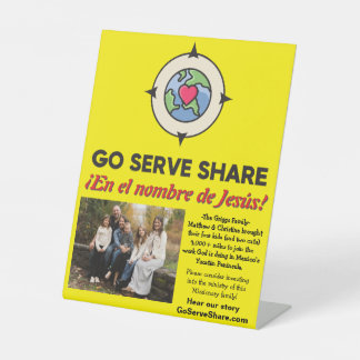 Classic Missionary Support Tabletop Sign