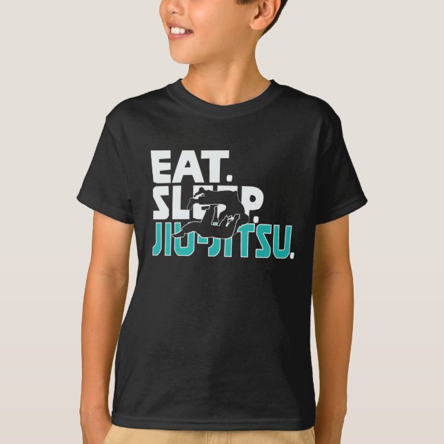 Classic MMA & Jiu Jitsu Gift Design Eat Sleep T-Shirt (Front)