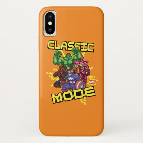 Classic Mode Marvel Video Game Character Sprites iPhone X Case