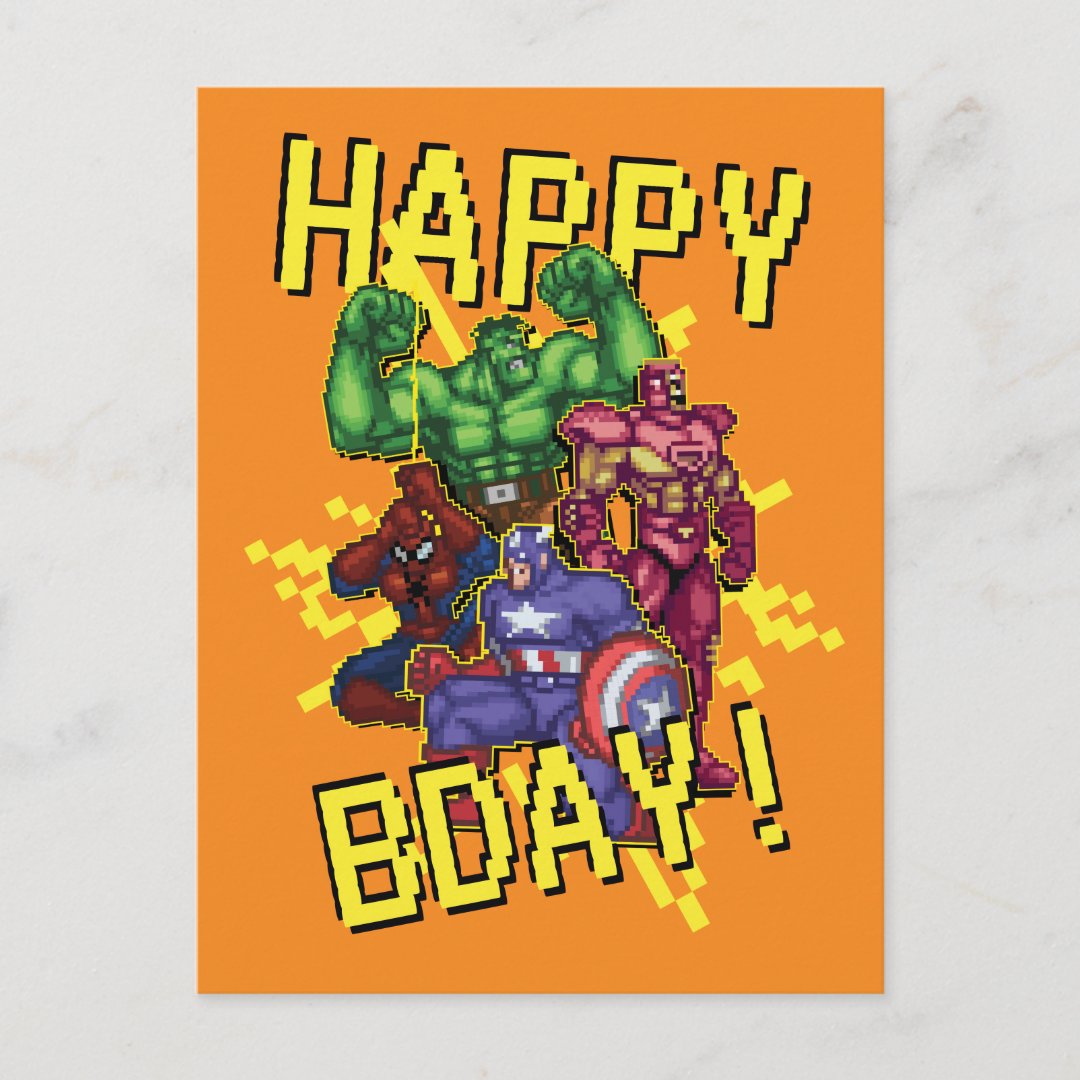 "Classic Mode" Marvel Video Game Character Sprites Postcard | Zazzle