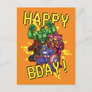 "Classic Mode" Marvel Video Game Character Sprites Postcard