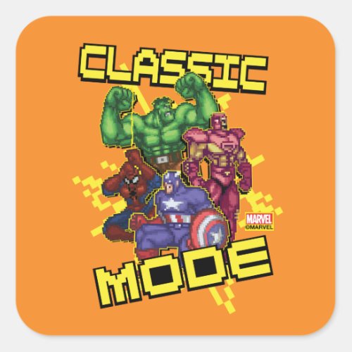 Classic Mode Marvel Video Game Character Sprites Square Sticker