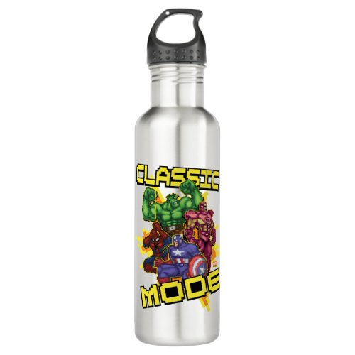 Classic Mode Marvel Video Game Character Sprites Stainless Steel Water Bottle
