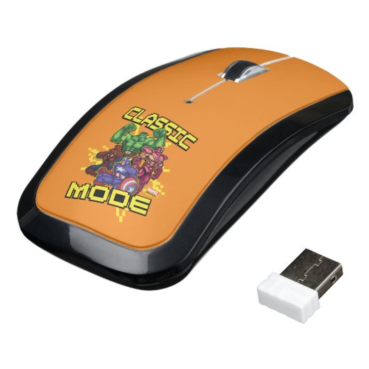 "Classic Mode" Marvel Video Game Character Sprites Wireless Mouse (Angled)