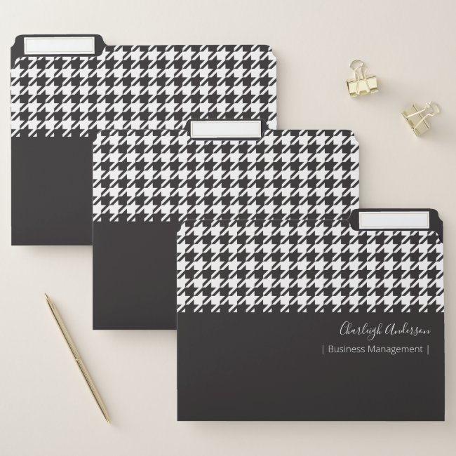 Classic Modern Black and White Houndstooth