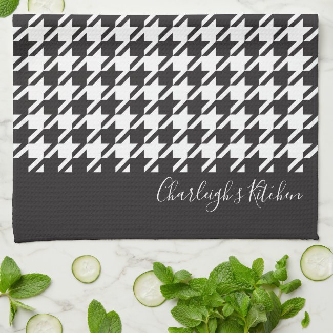 Classic Modern Black and White Houndstooth