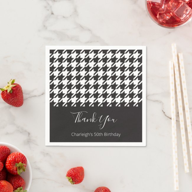 Classic Modern Black and White Houndstooth Paper