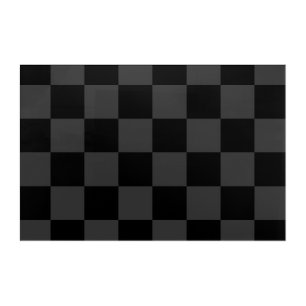 Classic Modern Black & Smoky Black Checkerboard  Acrylic Print