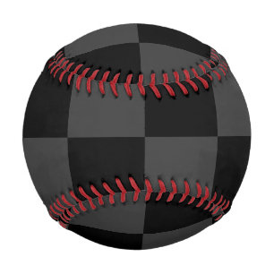 Classic Modern Black & Smoky Black Checkerboard Baseball