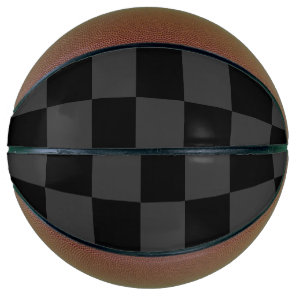 Classic Modern Black & Smoky Black Checkerboard  Basketball