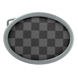 Classic Modern Black & Smoky Black Checkerboard Belt Buckle