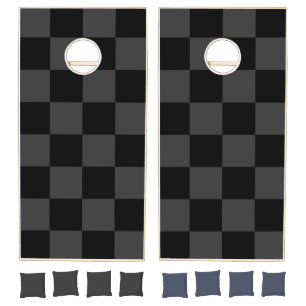 Classic Modern Black & Smoky Black Checkerboard Cornhole Set
