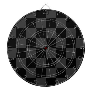 Classic Modern Black & Smoky Black Checkerboard Dart Board