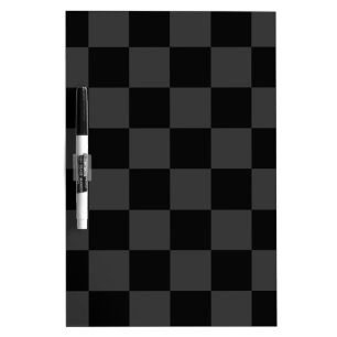 Classic Modern Black & Smoky Black Checkerboard  Dry Erase Board