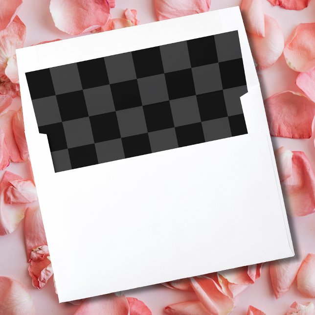 Classic Modern Black & Smoky Black Checkerboard  Envelope Liner (Creator Uploaded)