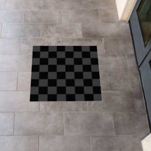 Classic Modern Black & Smoky Black Checkerboard Floor Decals