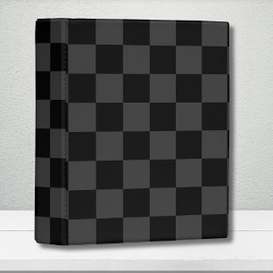 Classic Modern Black & Smoky Black Checkerboard Mini Binder