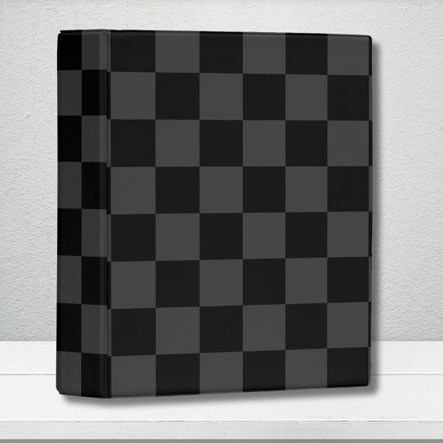 Classic Modern Black & Smoky Black Checkerboard  Mini Binder (Creator Uploaded)