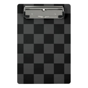 Classic Modern Black & Smoky Black Checkerboard  Mini Clipboard
