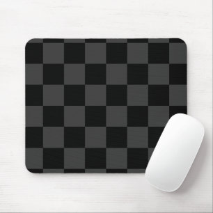 Classic Modern Black & Smoky Black Checkerboard  Mouse Pad