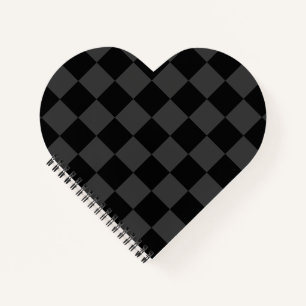 Classic Modern Black & Smoky Black Checkerboard  Notebook