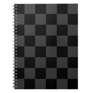 Classic Modern Black & Smoky Black Checkerboard Notebook