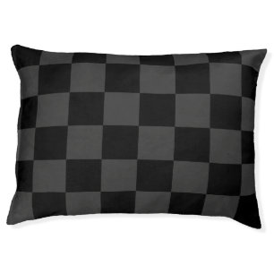 Classic Modern Black & Smoky Black Checkerboard Pet Bed