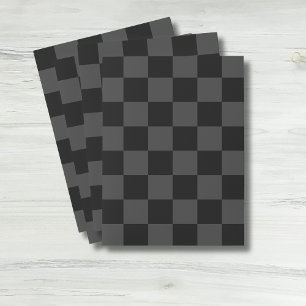 Classic Modern Black & Smoky Black Checkerboard  Pocket Folder